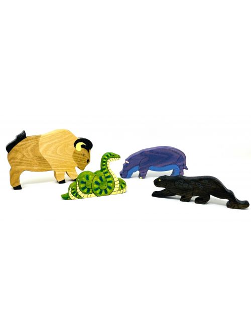 Set figurine din lemn "Animals" - Wooden Caterpillar
