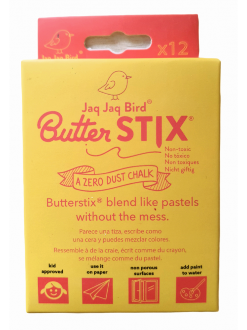 Set cretă colorată fără praf - ButterStix® - 12 culori - Jaq Jaq Bird