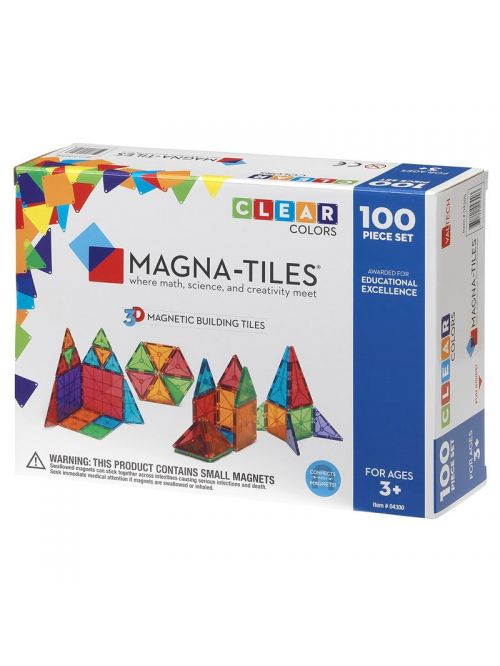 Magna-Tiles Clear Colors set magnetic (100 piese)