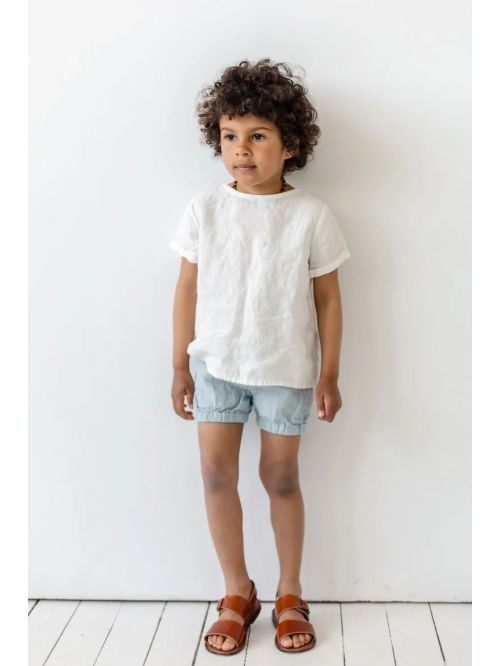 Tricou din in organic prespalat - La Petite Alice - Shirt with Short Sleeves