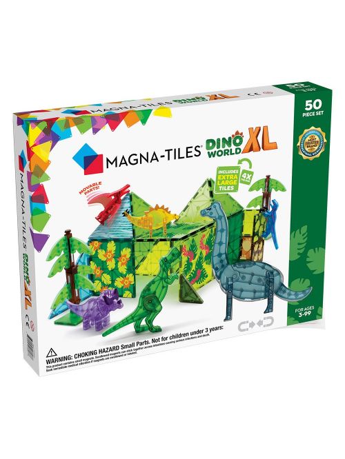 Magna-Tiles Dino World XL- set magnetic 50 de piese